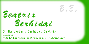 beatrix berhidai business card